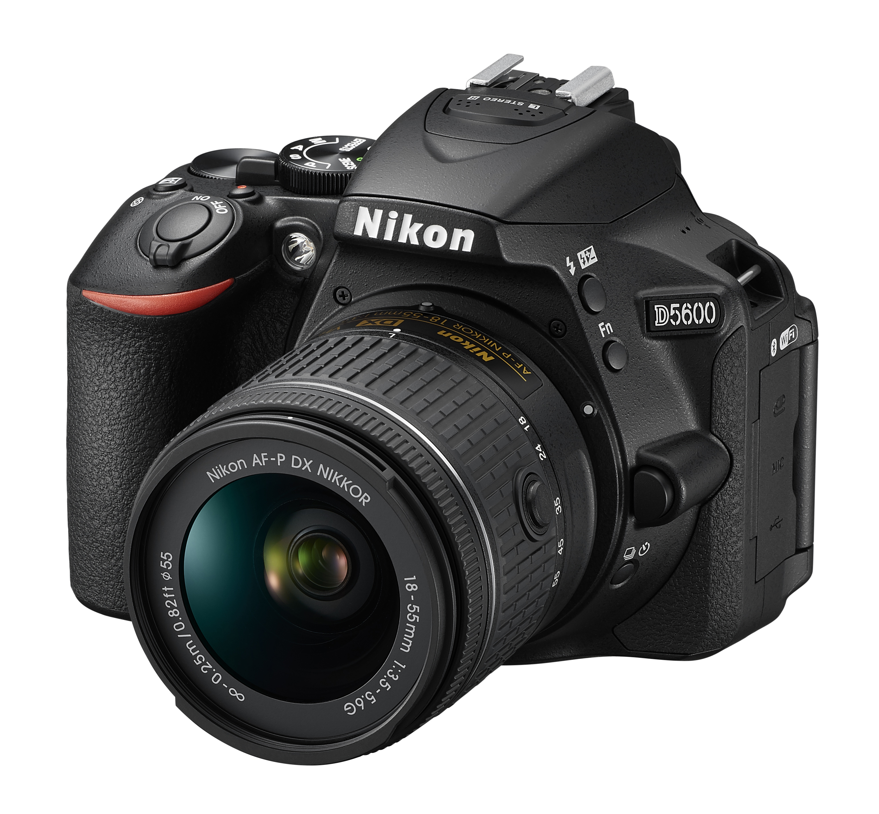 NIKON D5600 Kit Spiegelreflexkamera, 24,2 Megapixel, 18-55 mm Objektiv (AF-P, DX), Touchscreen Display, WLAN, Schwarz