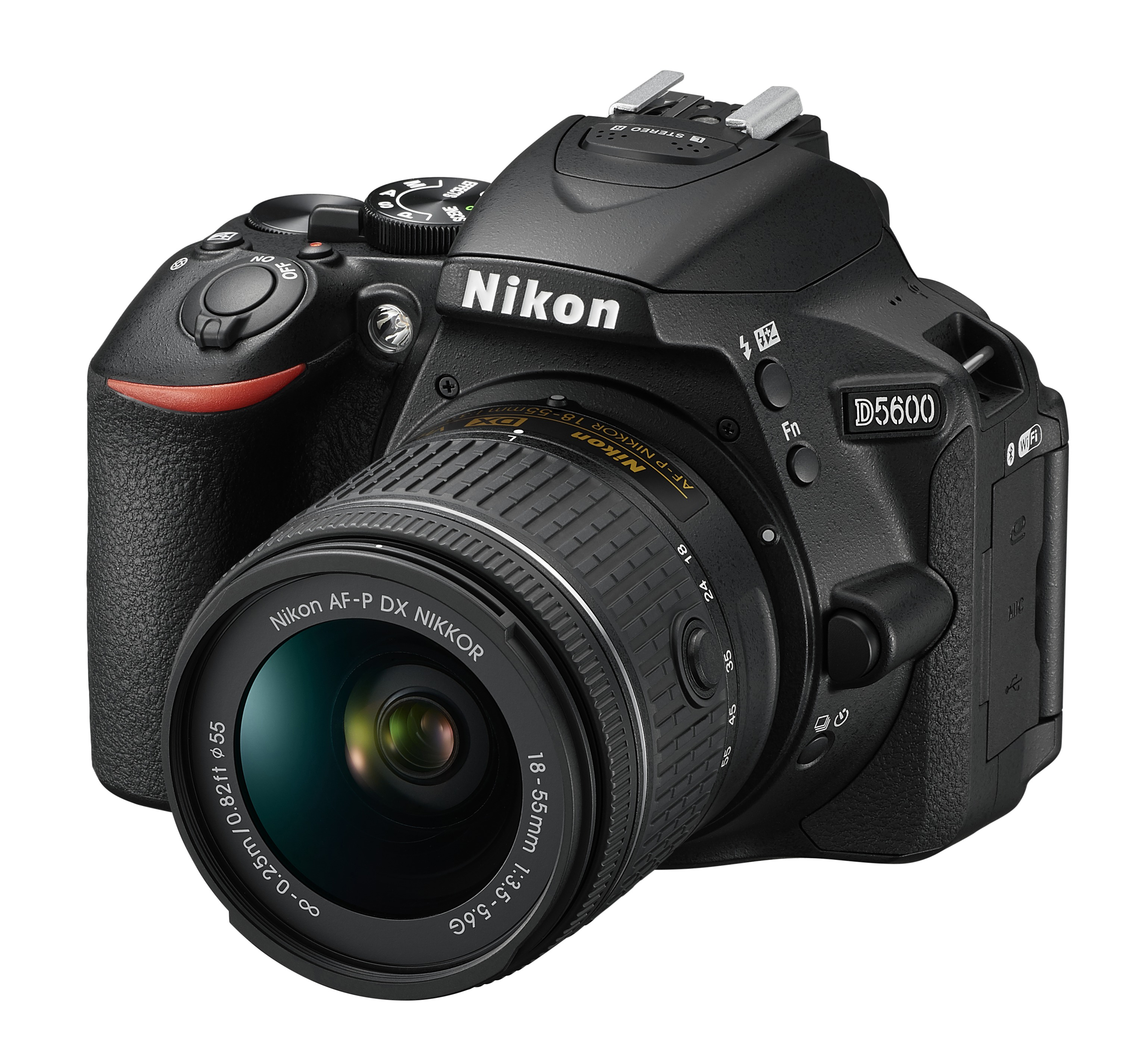 NIKON D5600 Kit Spiegelreflexkamera, 24,2 Megapixel, 18-55 mm Objektiv (AF-P, DX), Touchscreen Display, WLAN, Schwarz