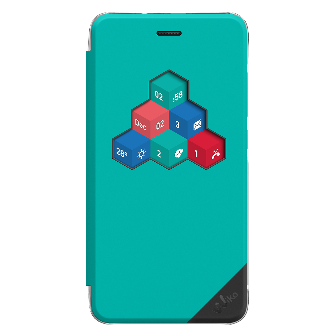 Wiko, WIKO Lenny3, WiCube, Bookcover, Türkis