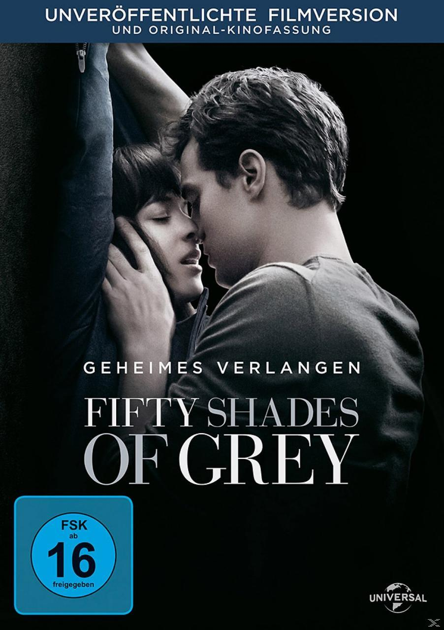 DVD-Cover, Fifty Shades of Grey, mit einem sich umarmenden Paar in suggestiver Pose.