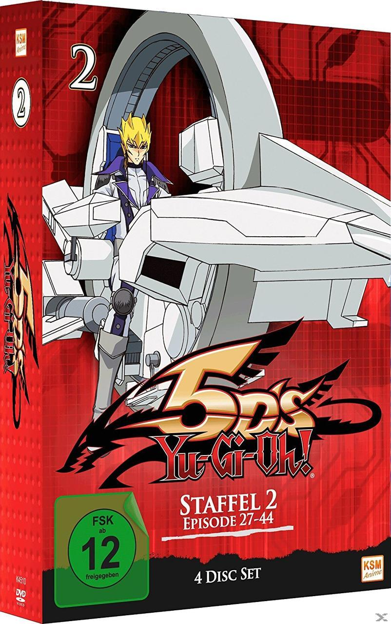 Yu-Gi-Oh! Staffel 2 DVD-Box. Die Hülle ist rot mit einem Bild eines Charakters und Logo.