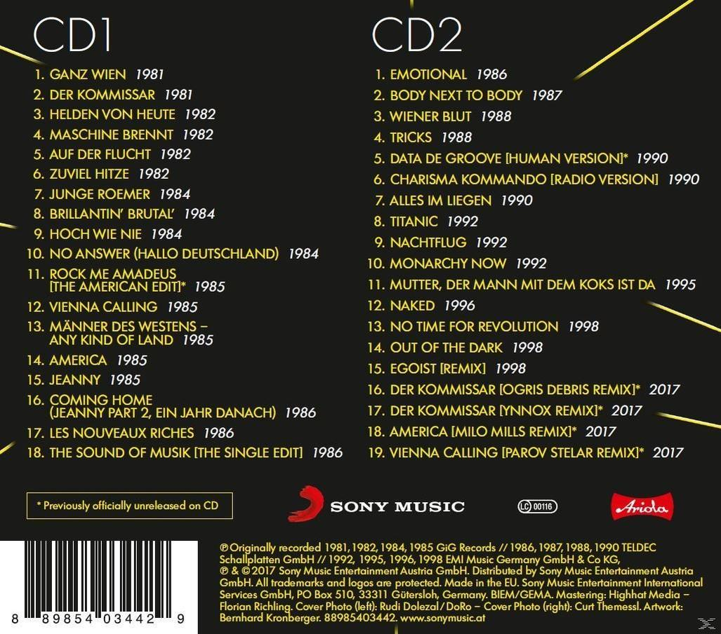 CD mit zwei Textspalten, einem Logo und einem Barcode.
