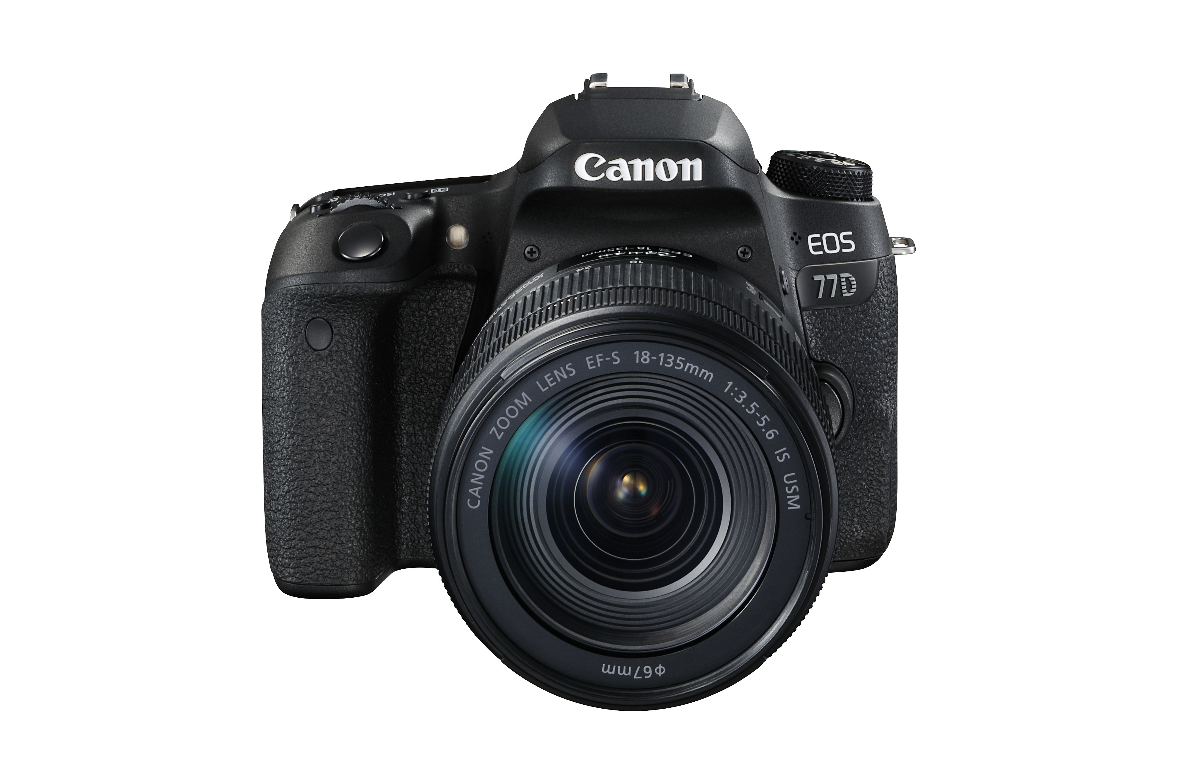 CANON EOS 77D VUK Kit Spiegelreflexkamera, 24,20 Megapixel, 18-135 mm Objektiv (EF-S, IS, USM), Touchscreen Display, WLAN, Schwarz