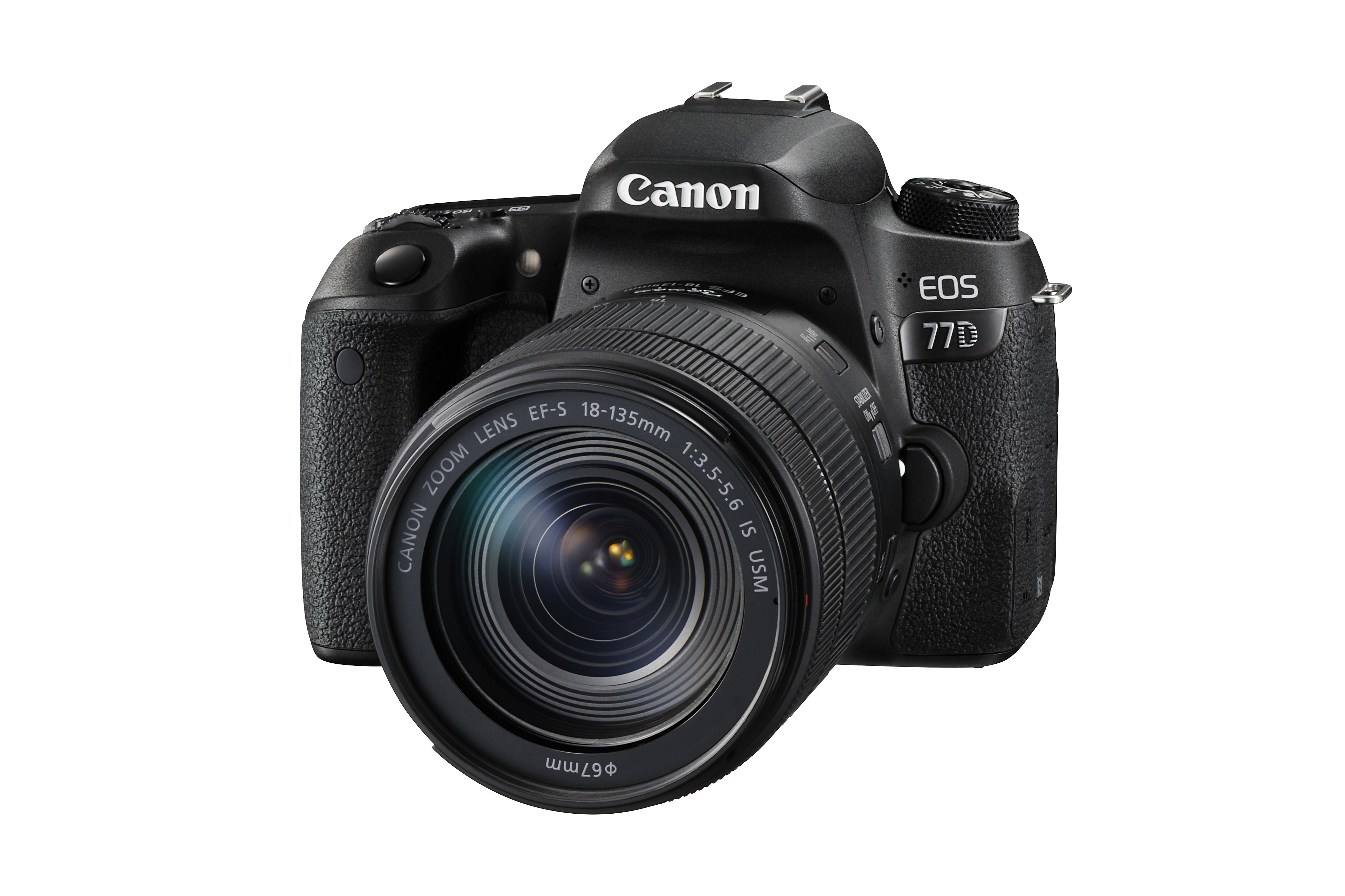 CANON EOS 77D VUK Kit Spiegelreflexkamera, 24,20 Megapixel, 18-135 mm Objektiv (EF-S, IS, USM), Touchscreen Display, WLAN, Schwarz