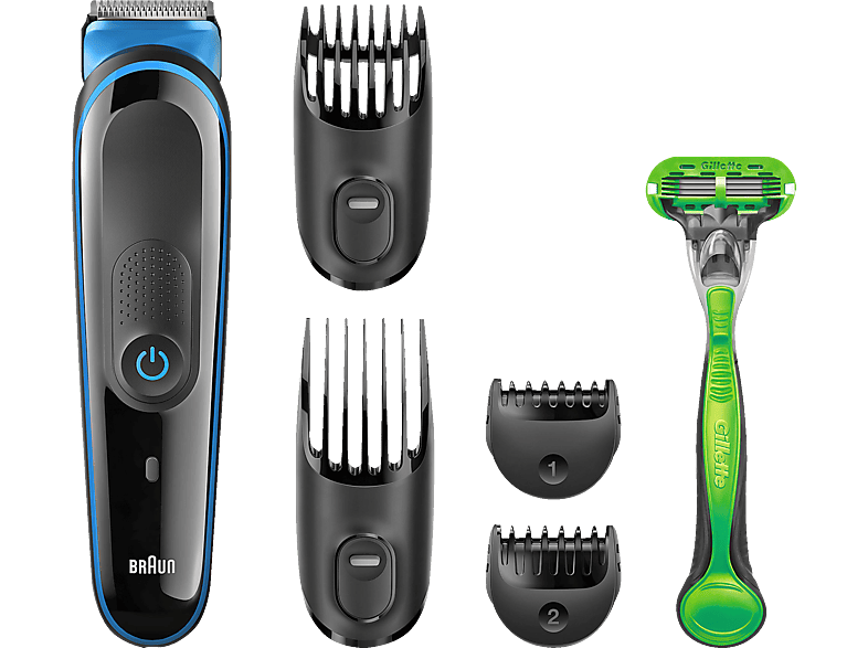 Afeitadora Facial Braun mgk3040 de set negro azul multibarbero 3040 gillete body barbero cortapelos 7 1 13