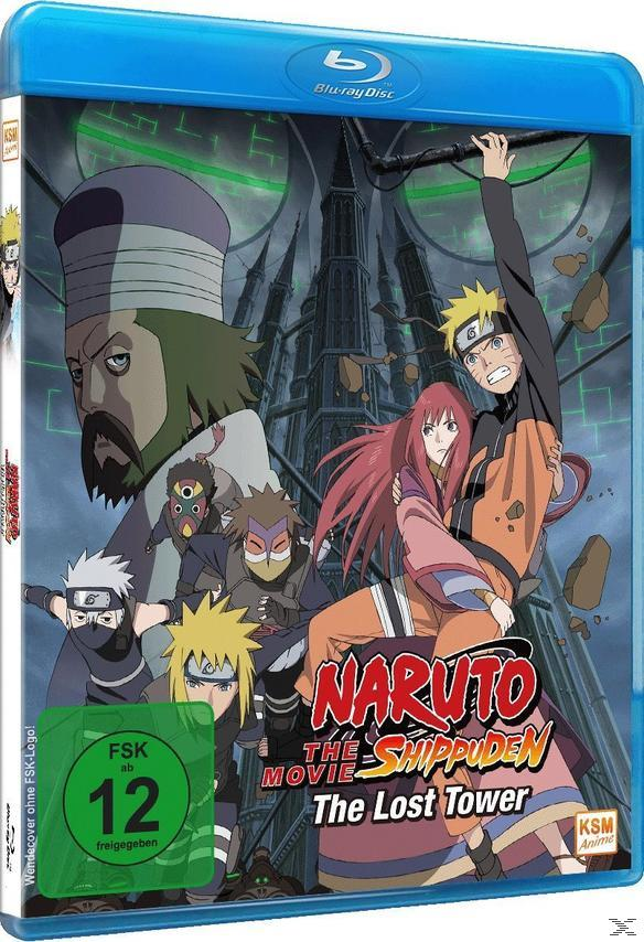Anime-Filmcover, Naruto-Charaktere mit Turmhintergrund. Titel: Naruto Shippuden The Movie: The Lost Tower.
