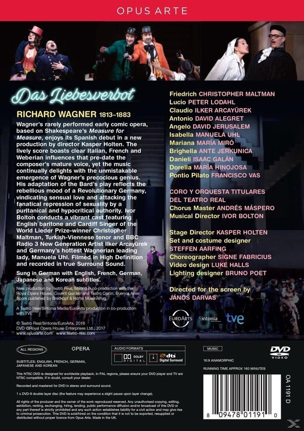 Arcayürek, Christopher (DVD) Jerusalem Das Chorus Algeret, David - The Orchestra Real, Of - Maltman, Liebesverbot Teatro Lodahl, & Ilker David Peter
