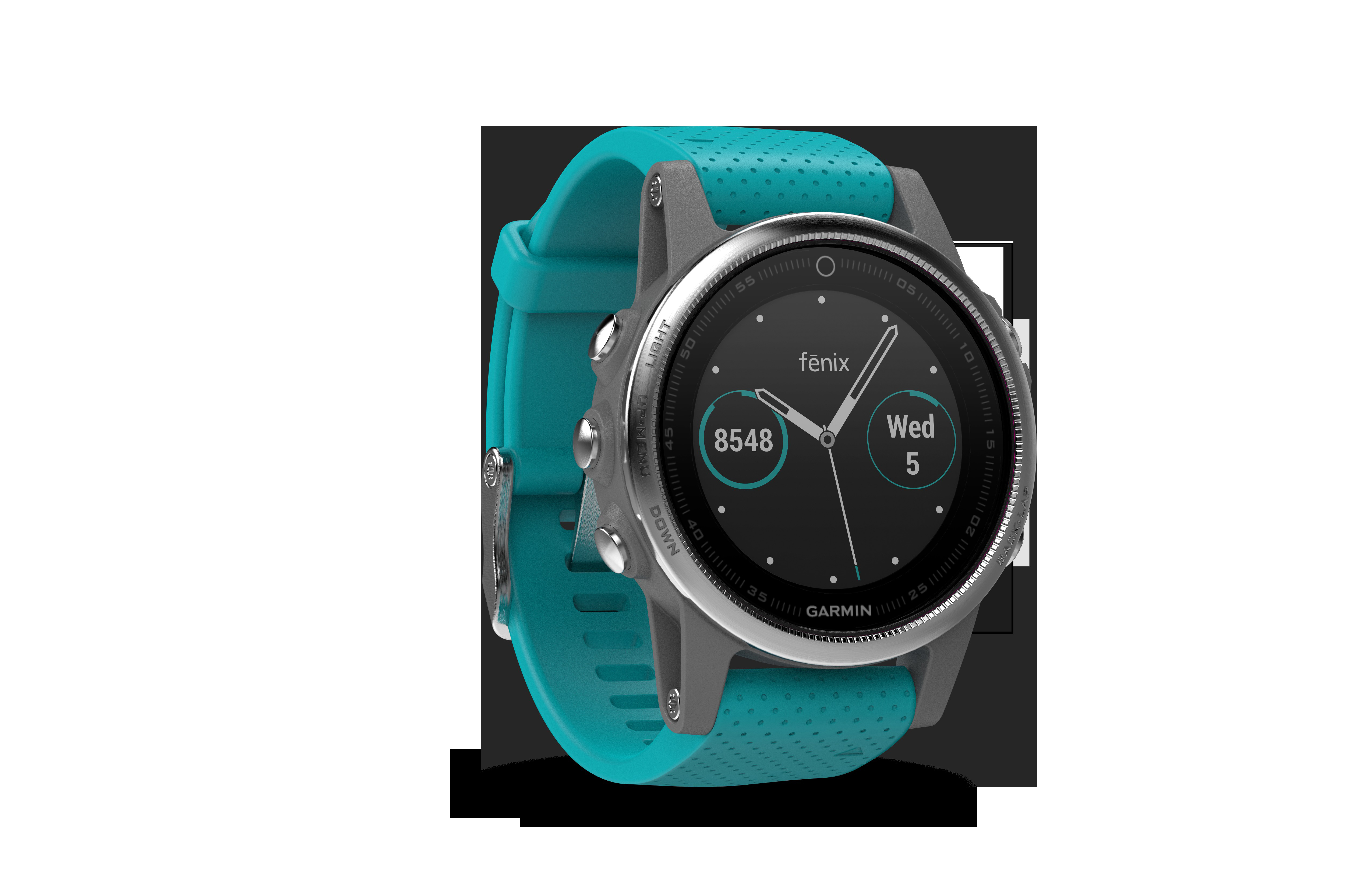 GARMIN Fenix 5S, Smartwatch, 220 mm, Silber/Türkis