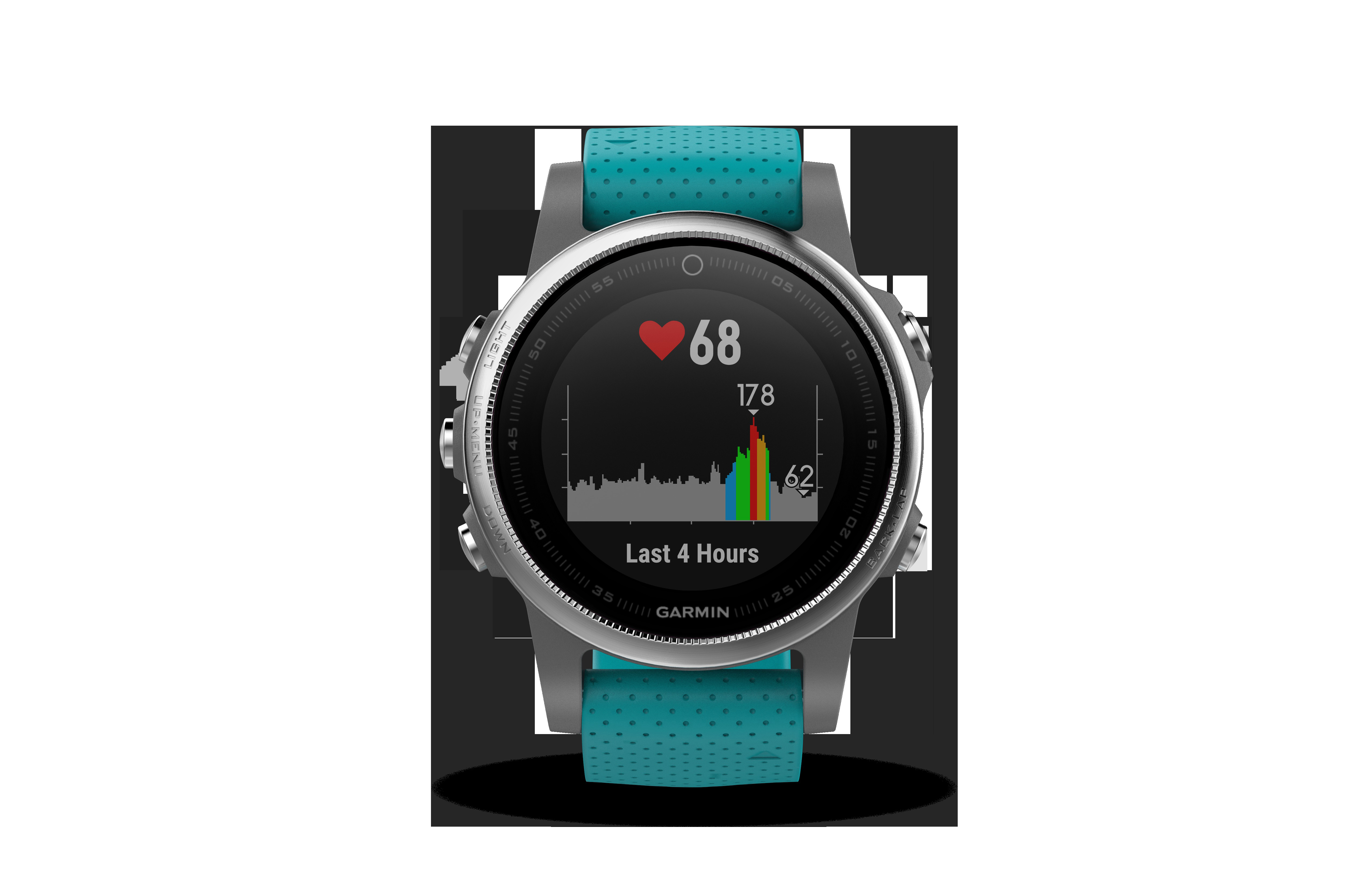GARMIN Fenix 5S, Smartwatch, 220 mm, Silber/Türkis