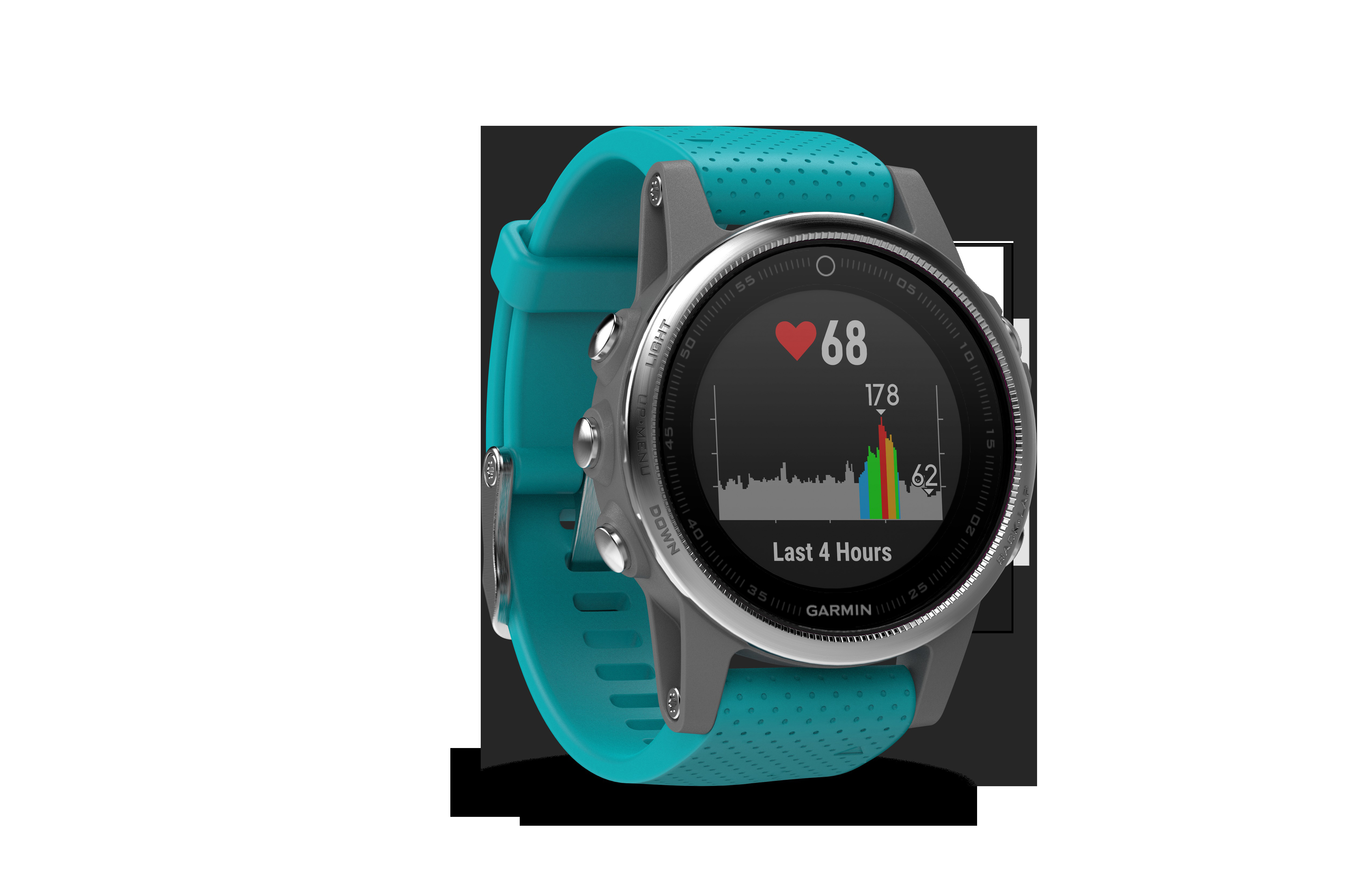 GARMIN Fenix 5S, Smartwatch, 220 mm, Silber/Türkis