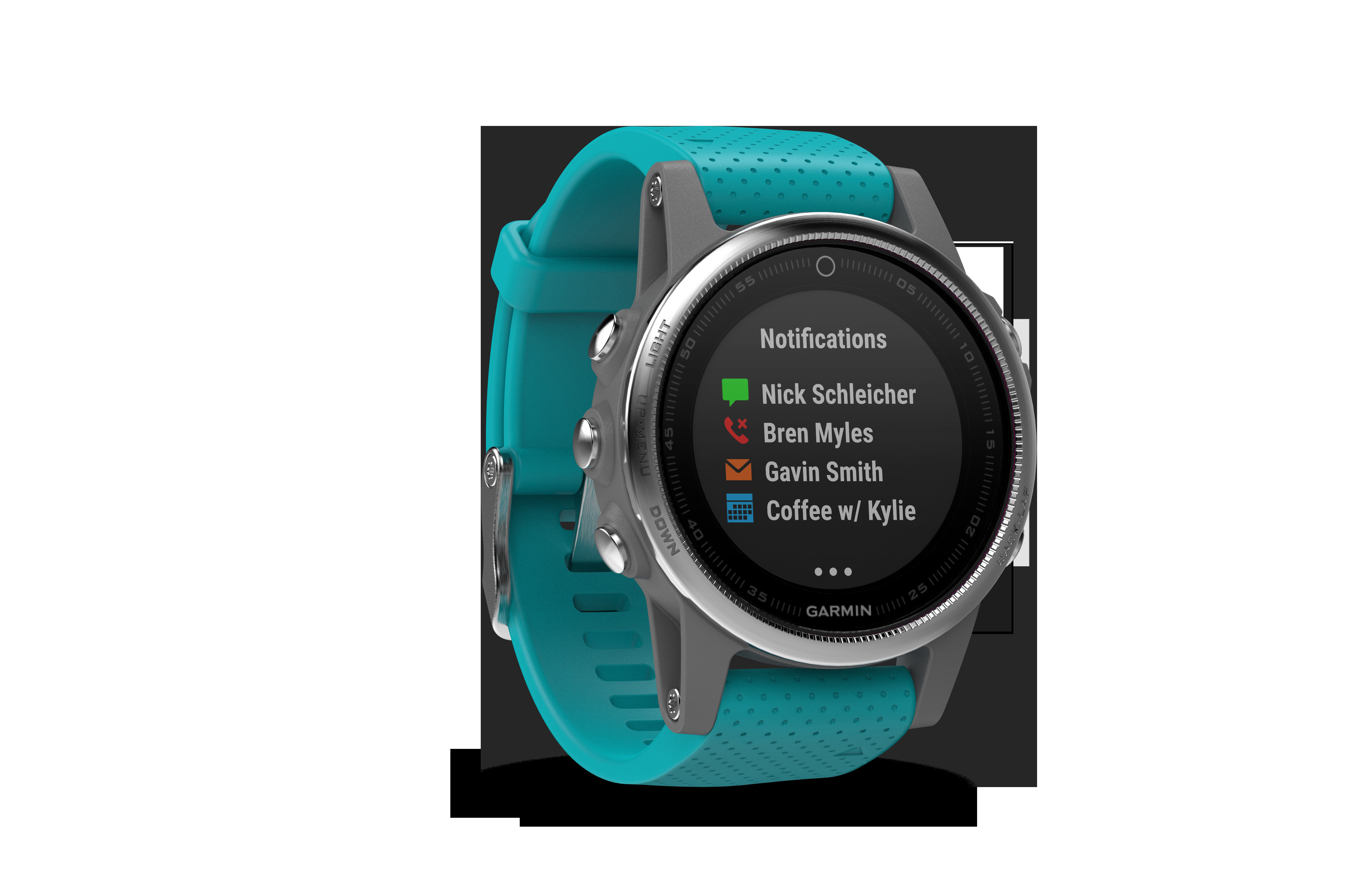 GARMIN Fenix 5S, Smartwatch, 220 mm, Silber/Türkis