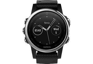 GARMIN fenix 5S - Montre intelligente (silicone, Argent/Noir)