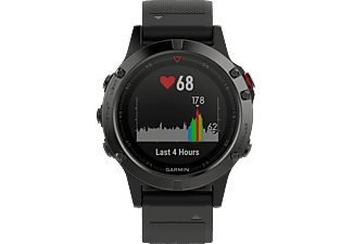 GARMIN fenix 5 - Montre intelligente (silicone, Gris/Noir)