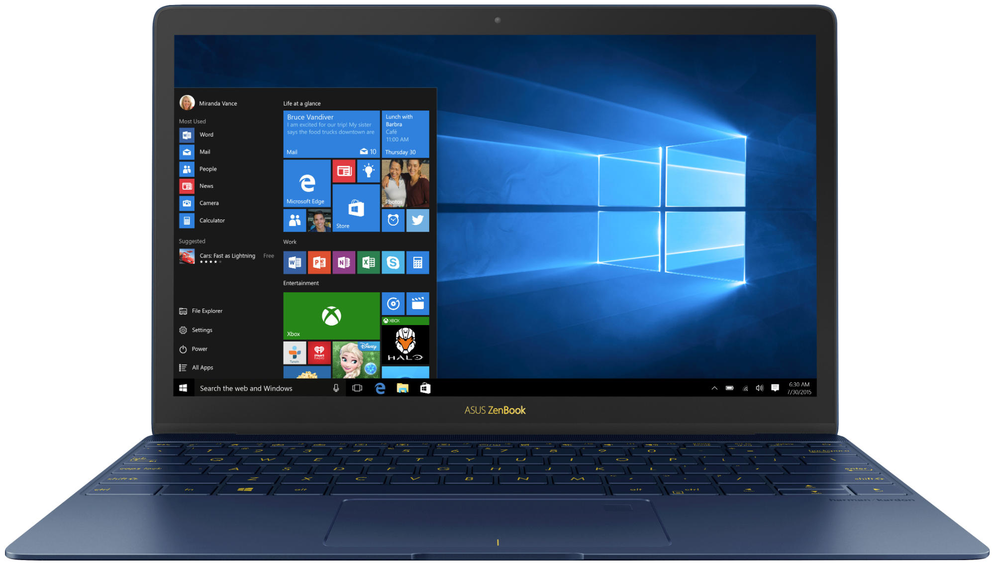 ASUS Zenbook 3 UX390UA-GS039T, blau (90NB0CZ1-M03480) - (Ausstellungsstück) Notebook, 12,5 Zoll, Full-HD, Intel® Core™ i7-7500U Prozessor
(4M Cache, bis zu 3.50 GHz ), 8 GB, 512 GB SSD