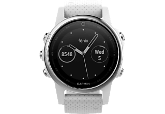 GARMIN GARMIN fenix 5S - Orologio intelligente - Con frequenza cardiaca - Argento/Bianco - Smart Watch (Silicone, Argento/Bianco)