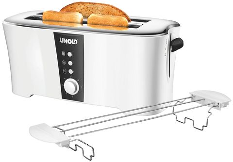 Toaster UNOLD 38020 (1350 Dual Weiß/Schwarz Watt, Design MediaMarkt 2) | Toaster Weiß/Schwarz Schlitze