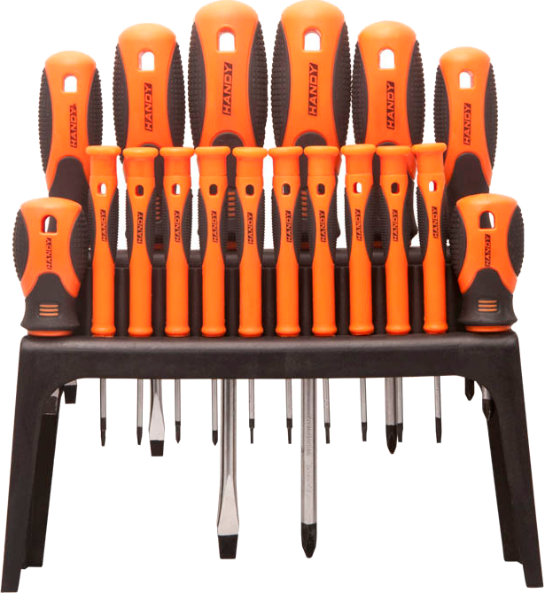 HANDY 10712 18 db-os csavarhúzó készlet tárolóval