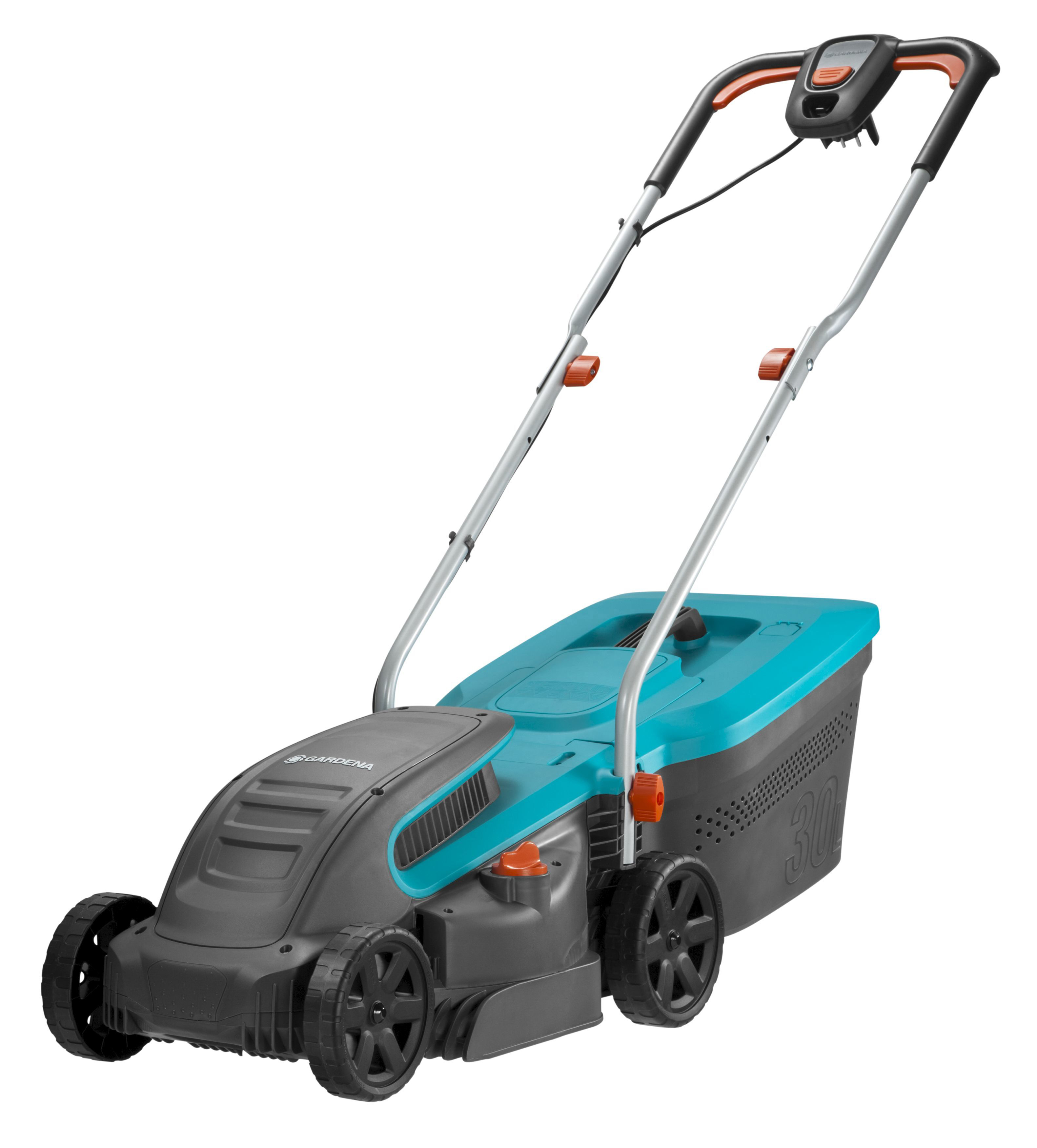 GARDENA 5032-20 PowerMax™ 1200/32, Elektrorasenmäher (Schnittbreite: bis zu 320 mm, Verstellbare Schnitthöhe 20-60 mm, mit 30 l Fangkorb-Volumen)