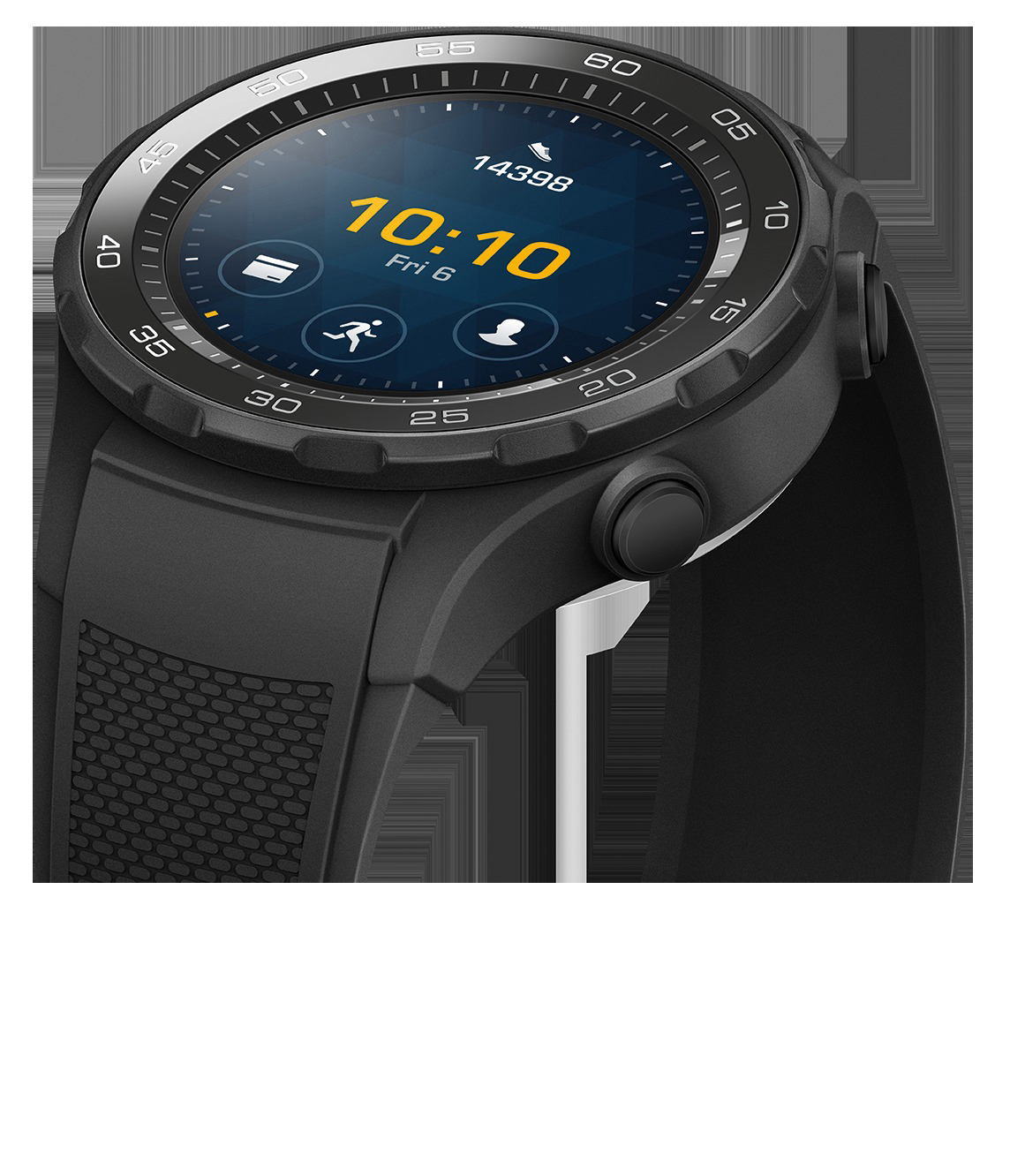 HUAWEI Watch 2 4G Smartwatch Kunststoff, 140-210 mm, Carbon Schwarz