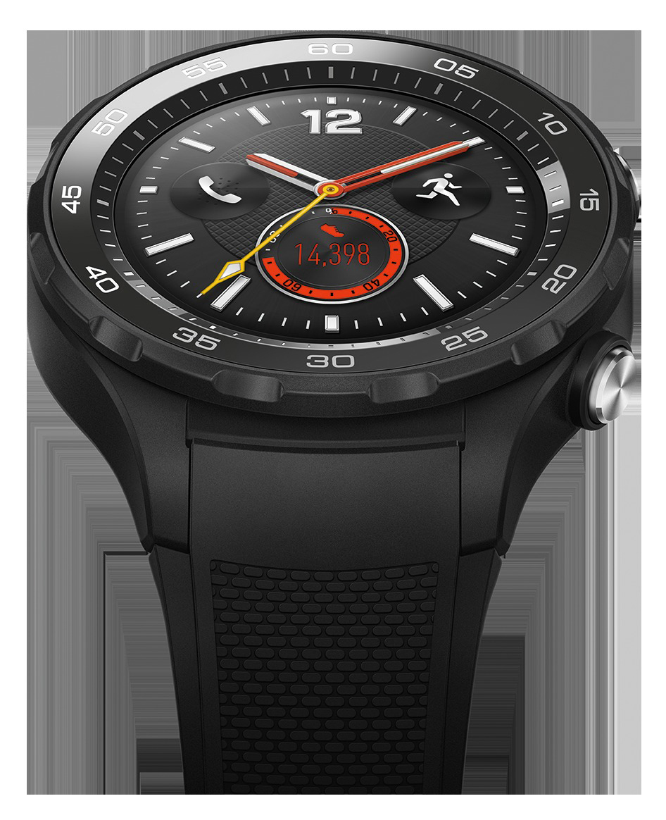 HUAWEI Watch 2 4G Smartwatch Kunststoff, 140-210 mm, Carbon Schwarz