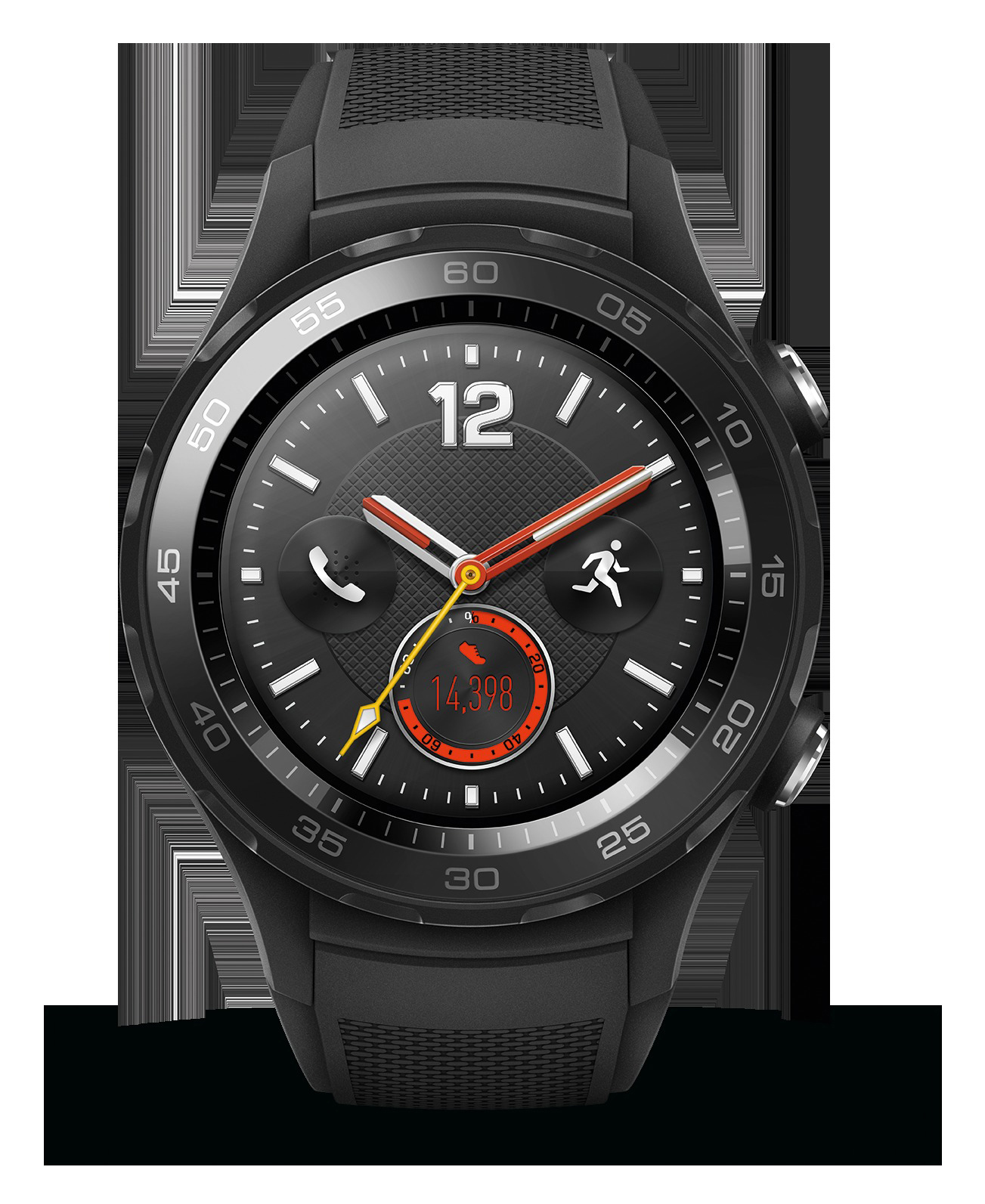 HUAWEI Watch 2 4G Smartwatch Kunststoff, 140-210 mm, Carbon Schwarz