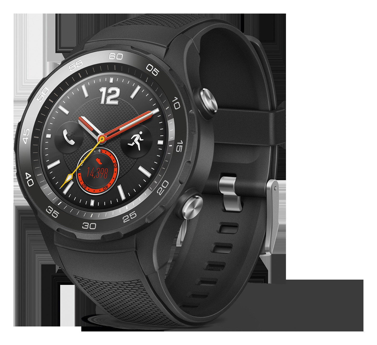 HUAWEI Watch 2 4G Smartwatch Kunststoff, 140-210 mm, Carbon Schwarz