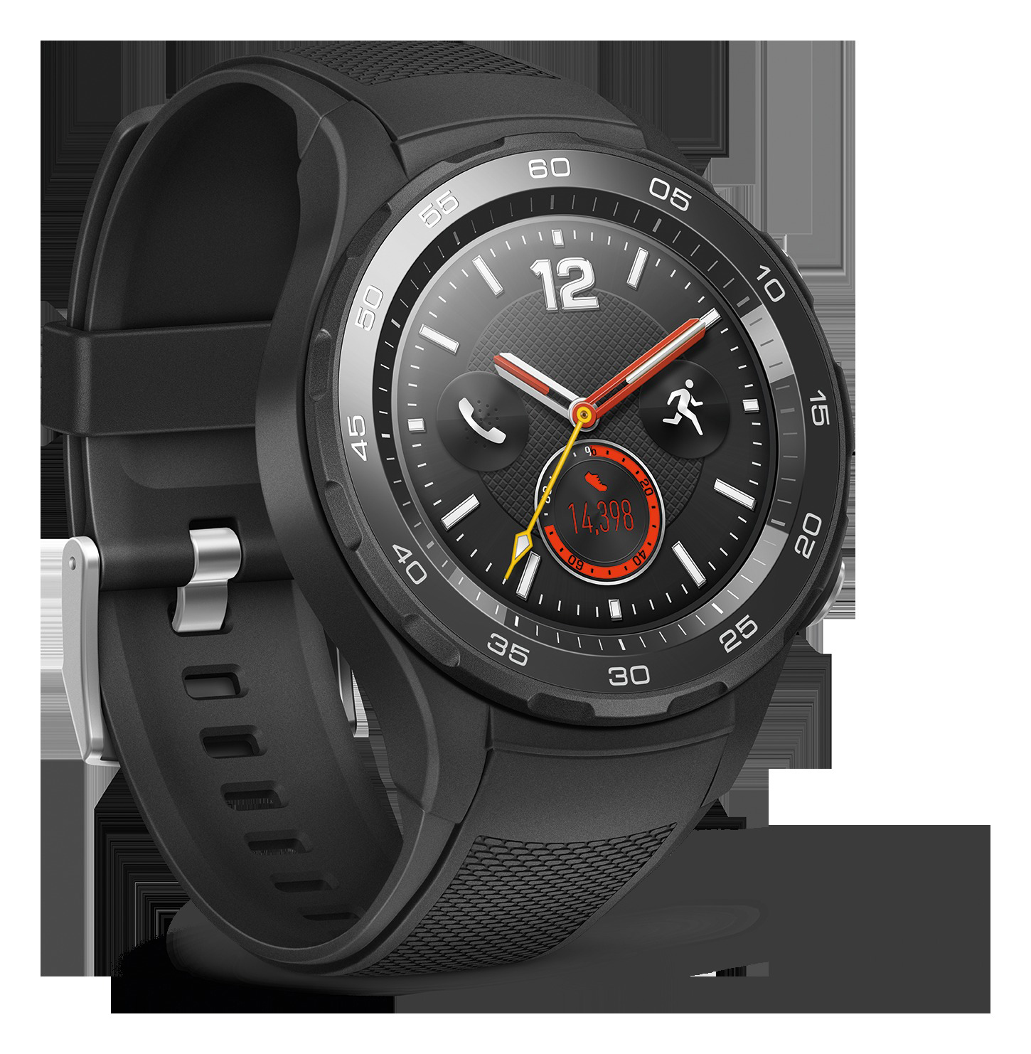 HUAWEI Watch 2 4G Smartwatch Kunststoff, 140-210 mm, Carbon Schwarz