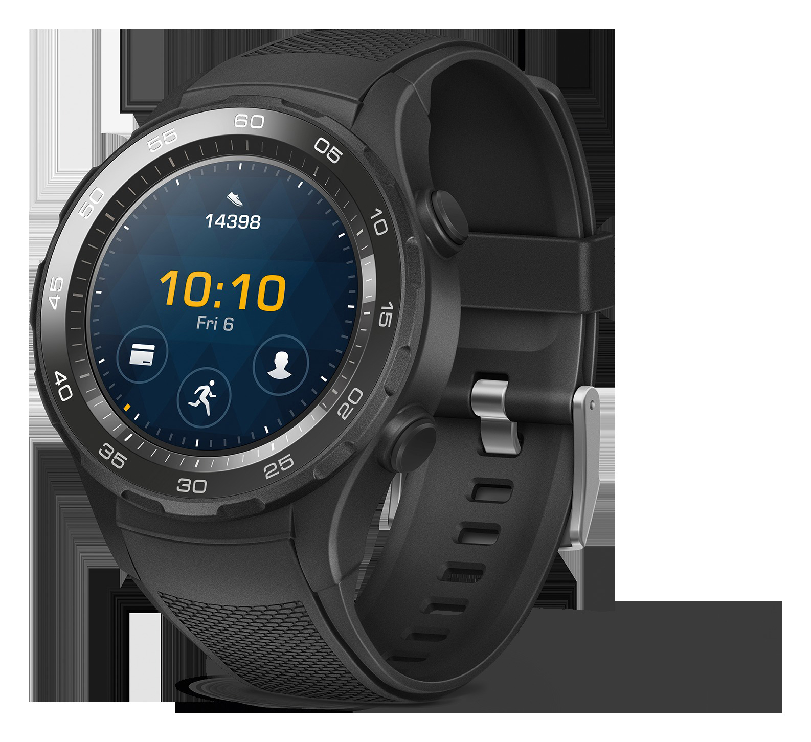 HUAWEI Watch 2 4G Smartwatch Kunststoff, 140-210 mm, Carbon Schwarz
