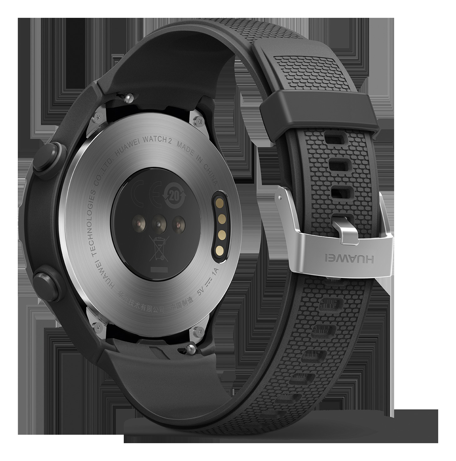 HUAWEI Watch 2 4G Smartwatch Kunststoff, 140-210 mm, Carbon Schwarz