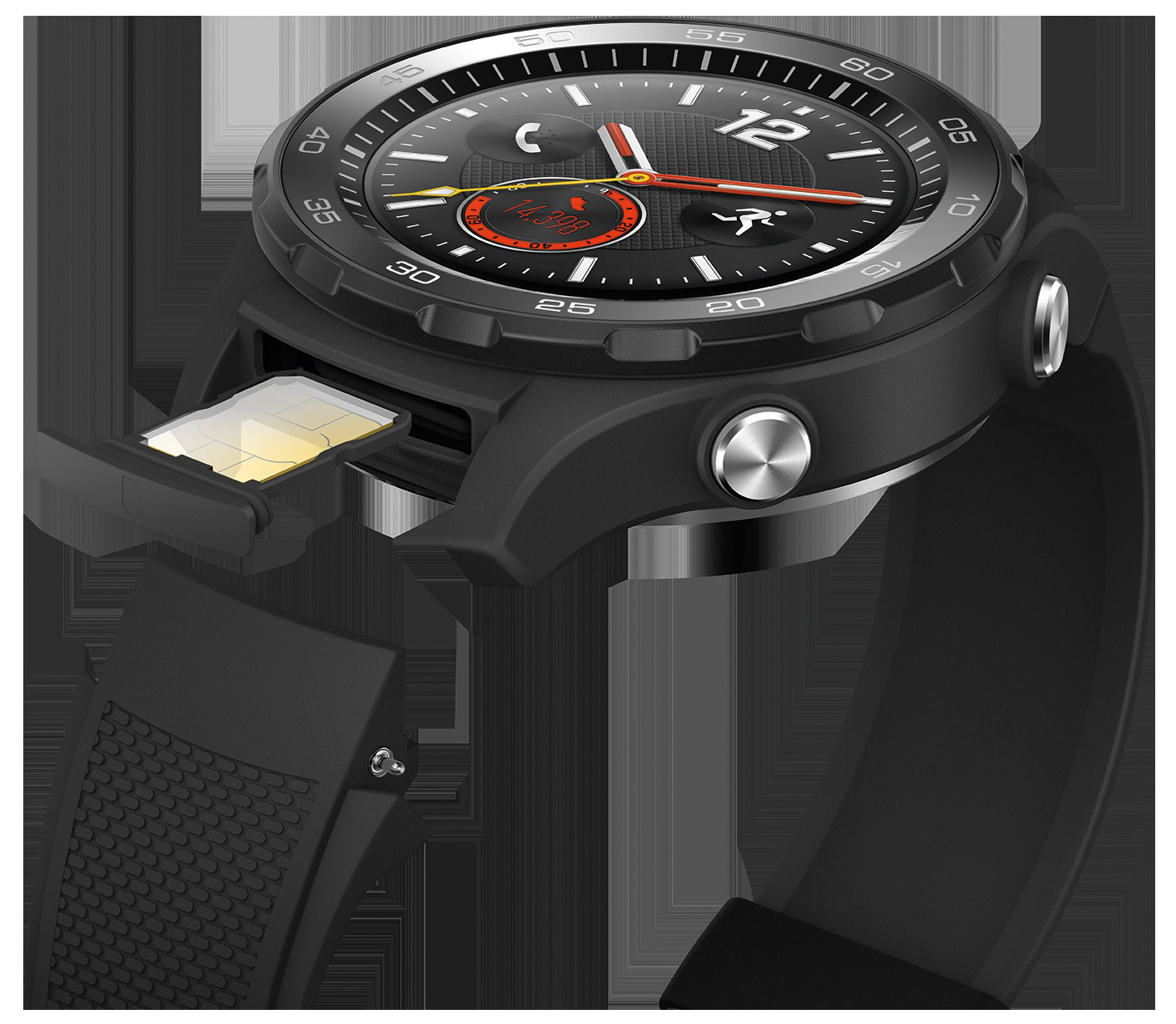 HUAWEI Watch 2 4G Smartwatch Kunststoff, 140-210 mm, Carbon Schwarz