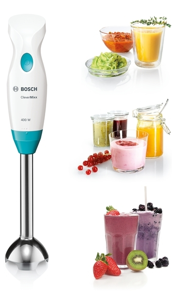 BOSCH MSM2410DW CleverMixx Fun Stabmixer Weiß/Blau (400 Watt)