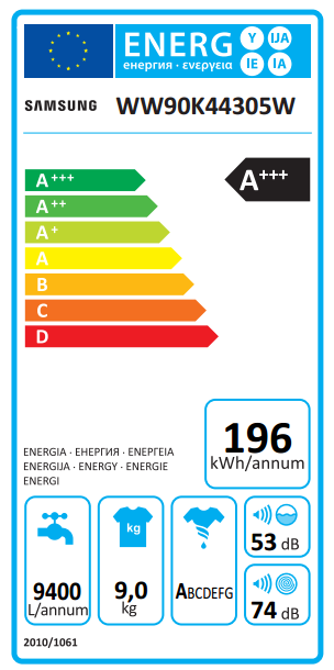 SAMSUNG WW90K44305W/LE Addwash mosógép
