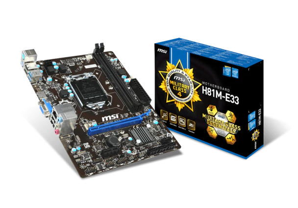MSI H81M-E33 DDR3 M-ATX VGA HDMI GLAN SATA3 USB3.0 Anakart
