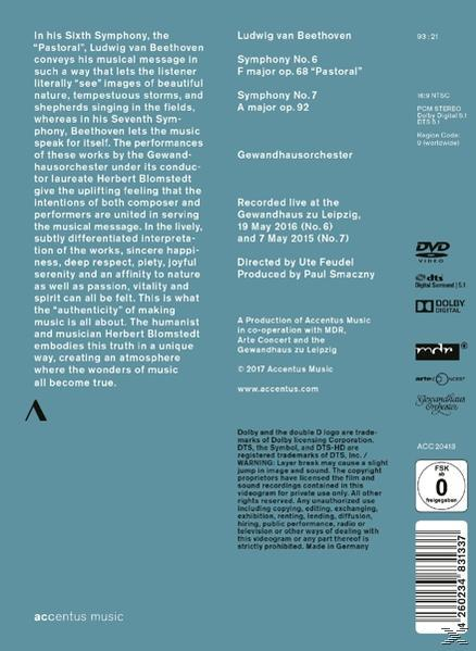 Rückseite einer DVD über Beethovens Symphonie, mit Text und Logos.