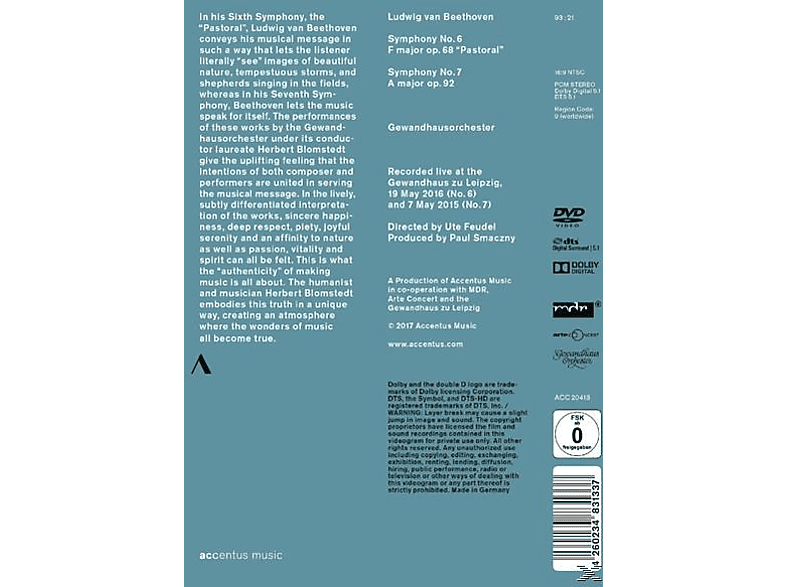 Thumbnail - Herbert Blomstedt, Gewandhausorchester - Sinfonie 6 & 7 (DVD)