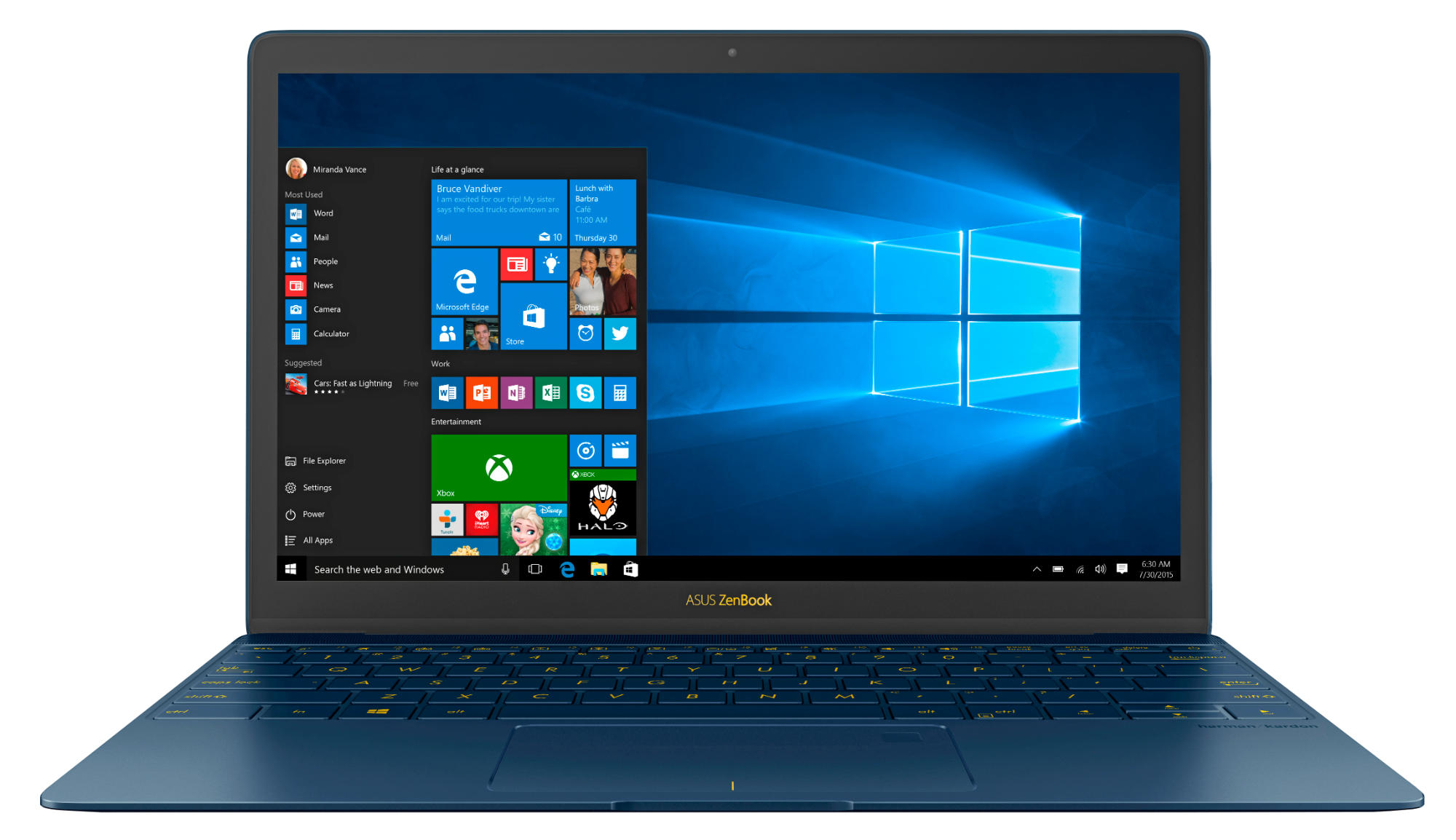 ASUS Zenbook 3 UX390UA-GS039T, blau (90NB0CZ1-M03480) - (Ausstellungsstück) Notebook, 12,5 Zoll, Full-HD, Intel® Core™ i7-7500U Prozessor
(4M Cache, bis zu 3.50 GHz ), 8 GB, 512 GB SSD