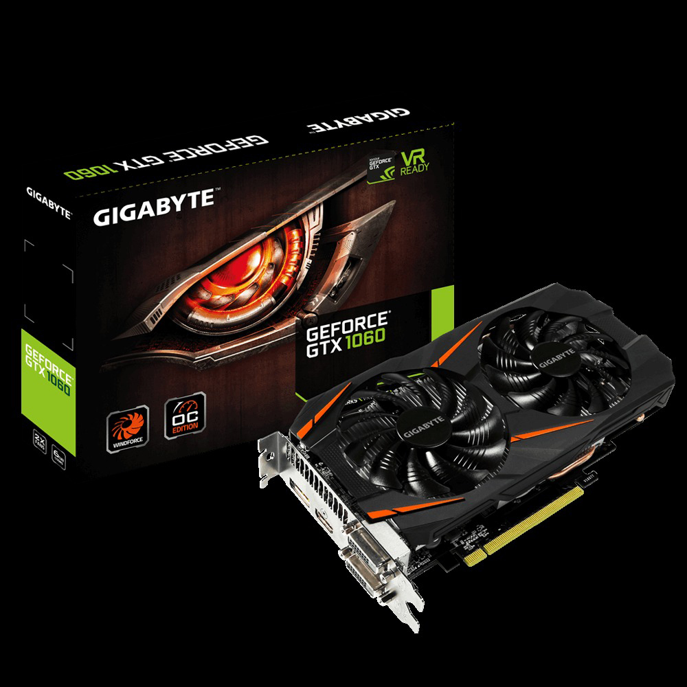 GIGABYTE GeForce® GTX 1060 WINDFORCE OC 6GB (GV-N1060WF2OC-6GD) (NVIDIA, Grafikkarte)