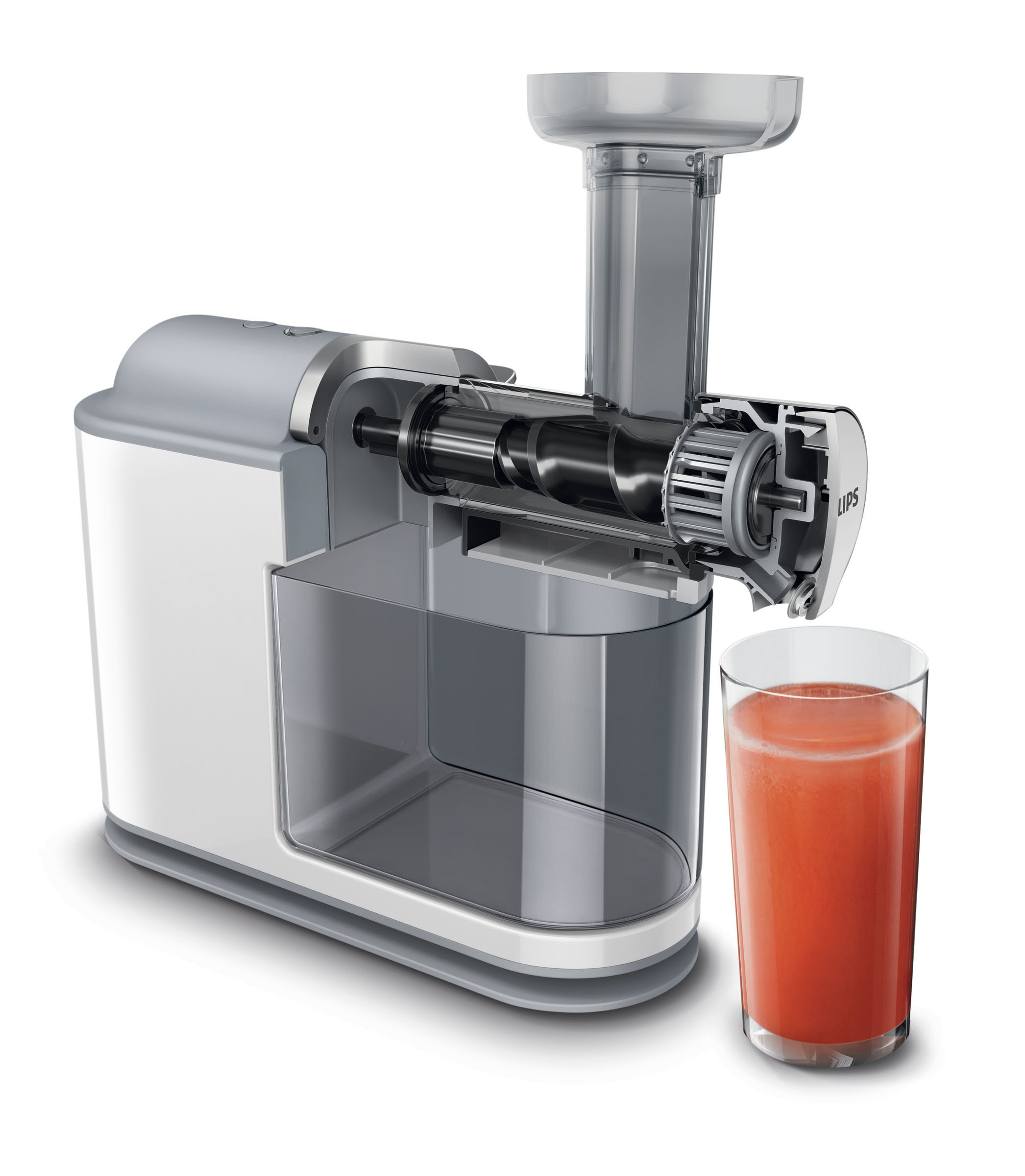 PHILIPS HR1945/80 Slow Juicer 200 Watt, Weiß/Grau