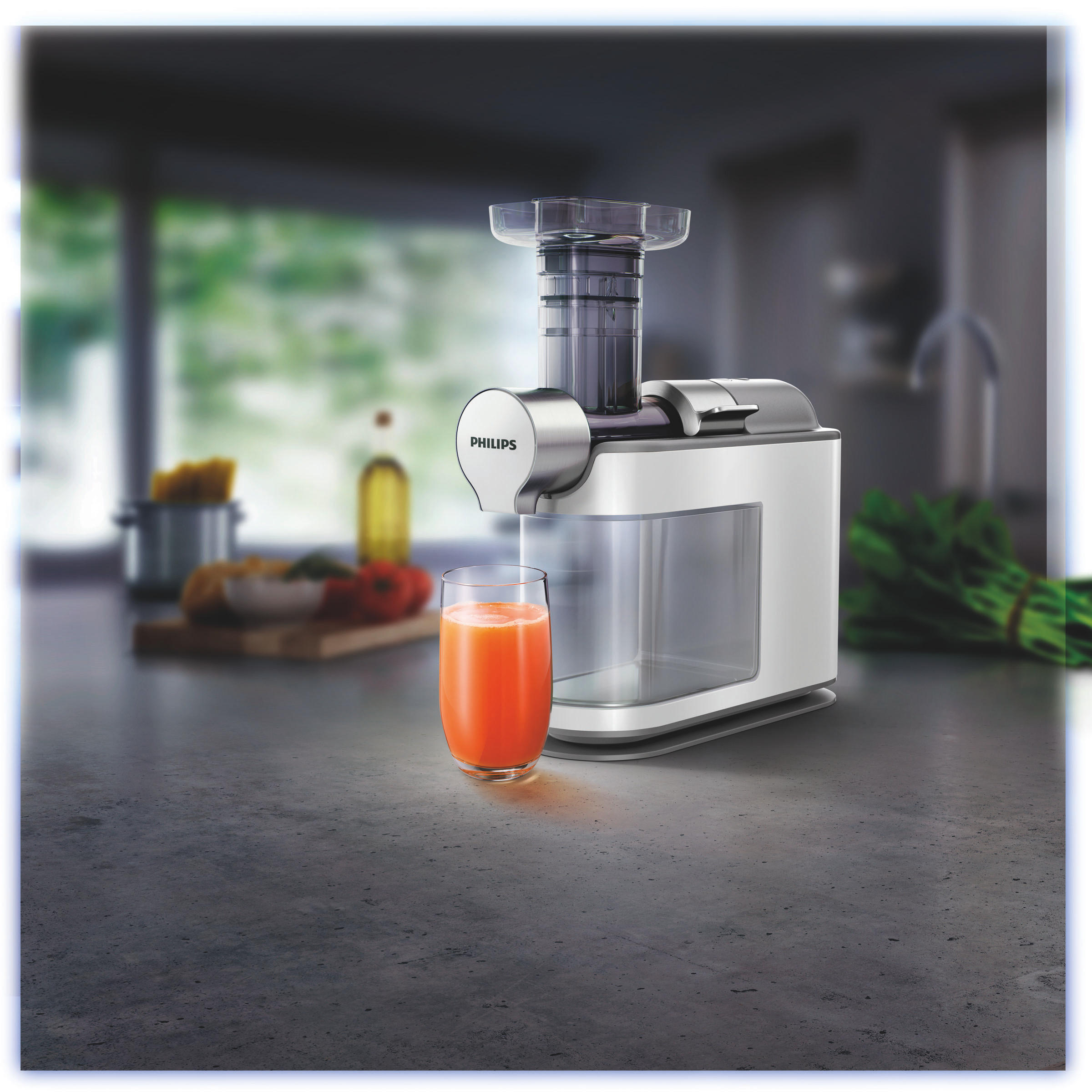 PHILIPS HR1945/80 Slow Juicer 200 Watt, Weiß/Grau