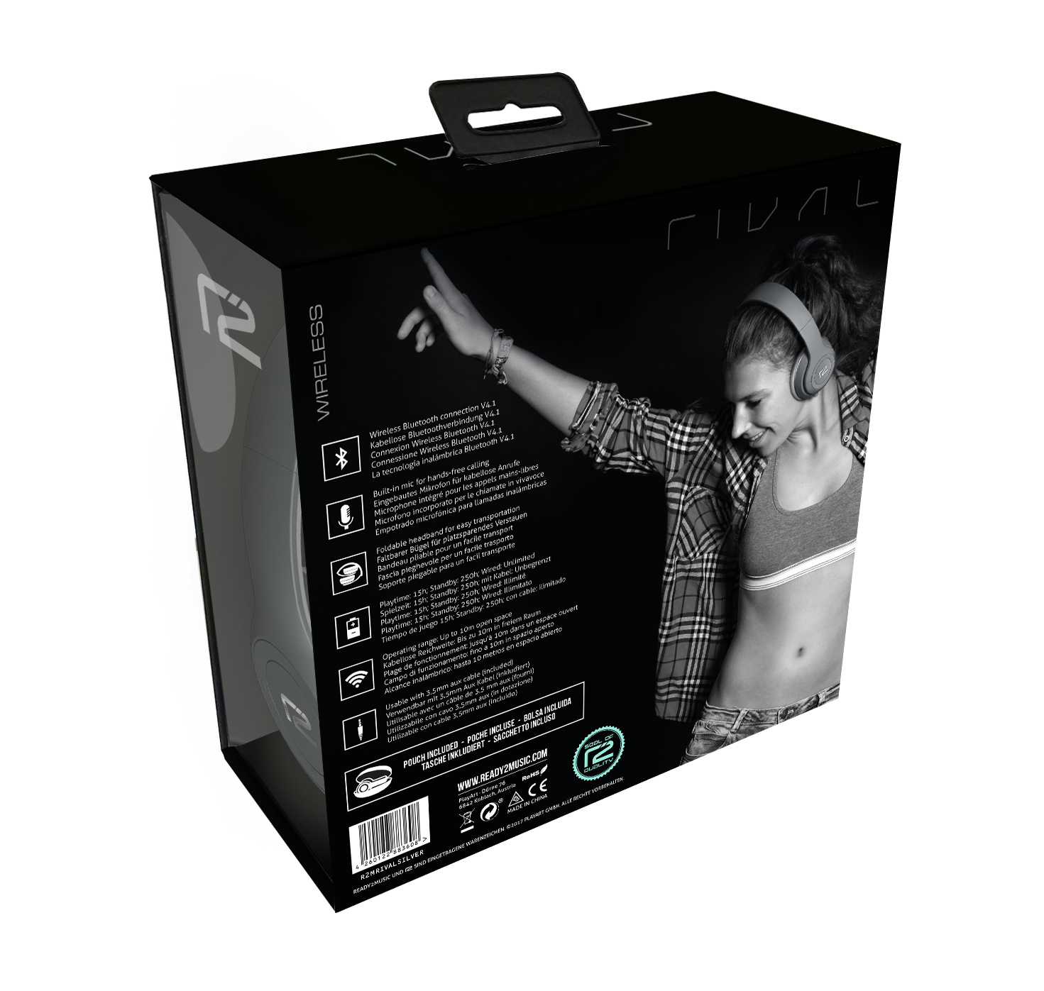 READY2MUSIC On-Ear Bluetooth Kopfhörer Rival, silber