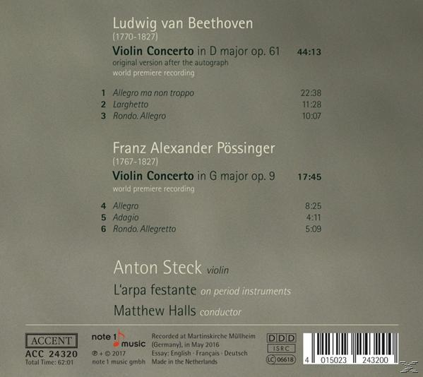 Anton Steck - Violinkonzerte  - (CD)