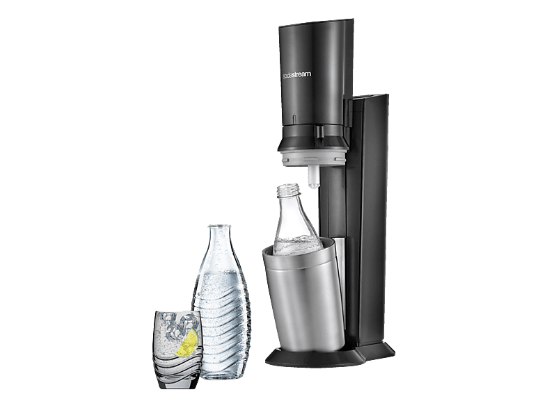 SODASTREAM Wassersprudler Crystal 2.0 (131651149), schwarz Wassersprudler, CO² Zylinder inklusive , Titan