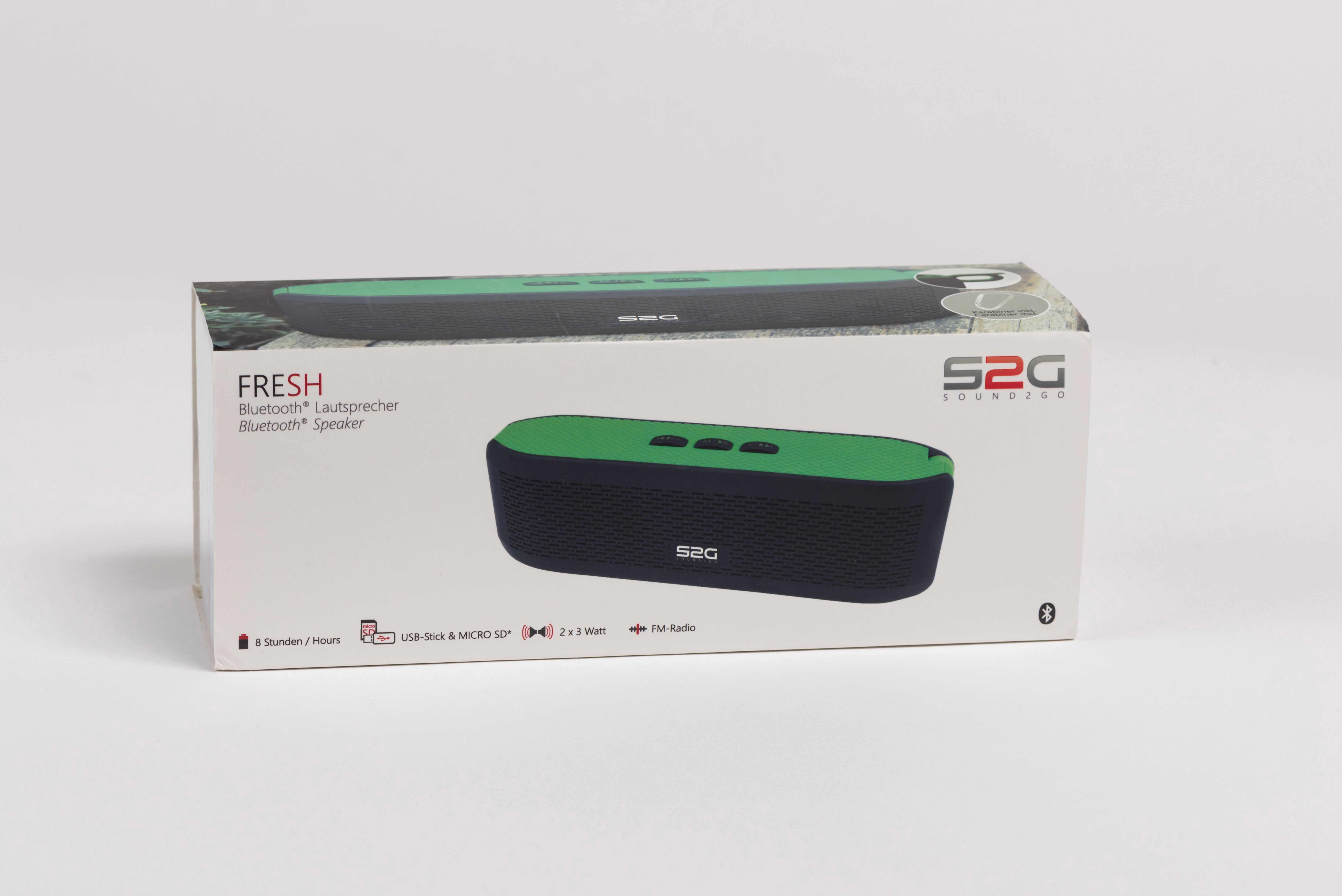 SOUND2GO 10121 Fresh Bluetooth Lautsprecher, Schwarz/Grün