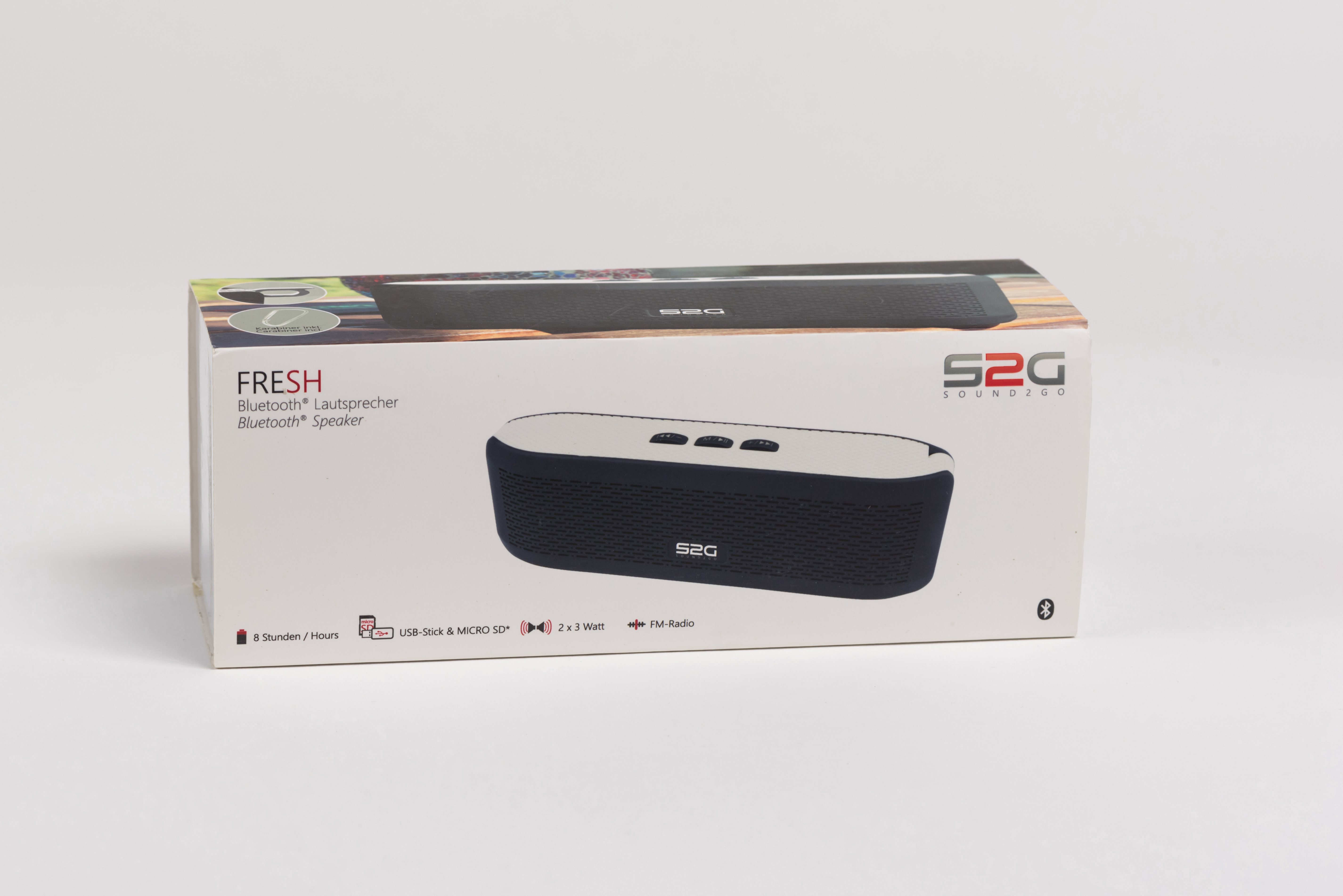 SOUND2GO 10122 Fresh Bluetooth Lautsprecher, Schwarz/Weiß