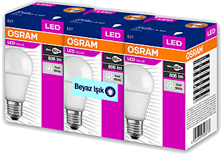 OSRAM 60W Beyaz Üçlü Paket Ampul_0