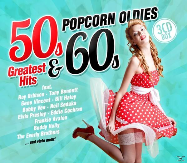 Albumcover mit Frau in rotem Polka-Dot-Kleid und Text '50 & 60s Greatest Hits'.