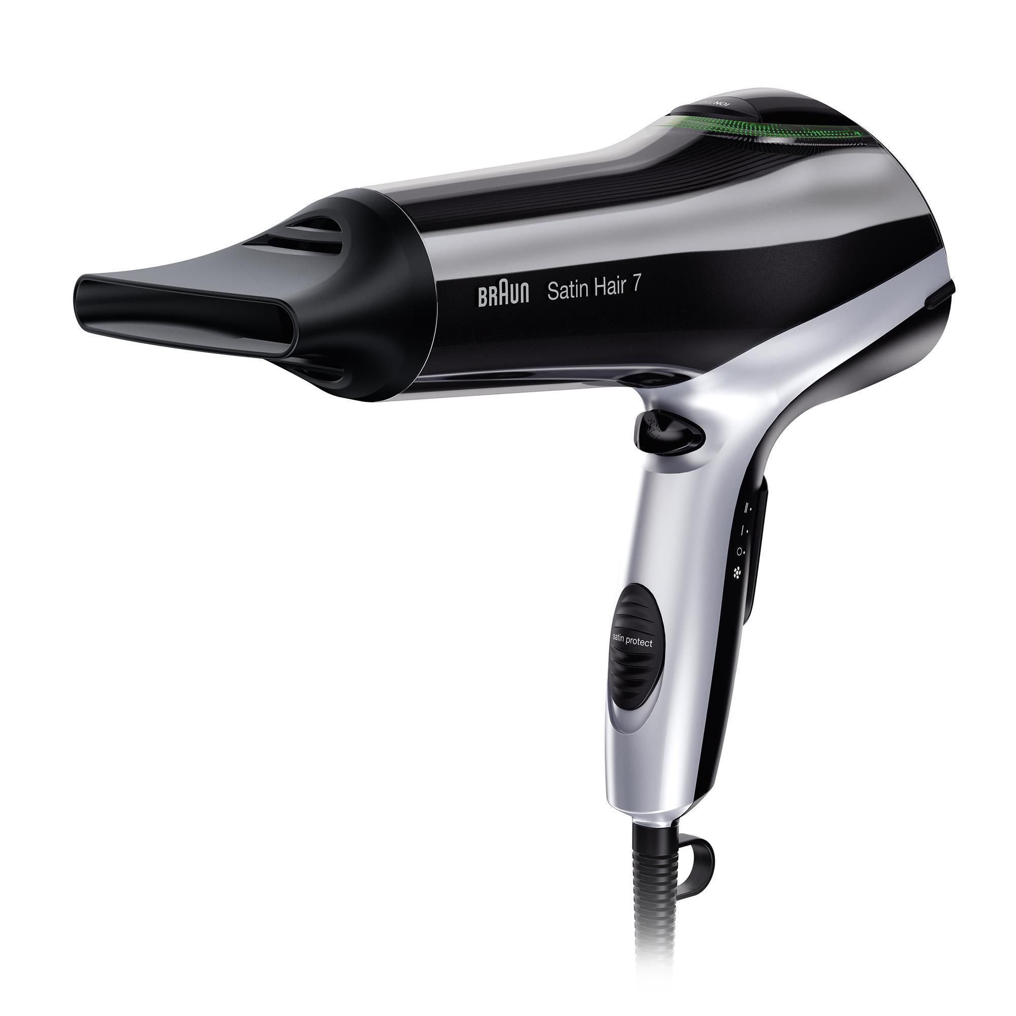 BRAUN Satin Hair 7 HD 710 mit IONTEC Haartrockner Schwarz (2200 Watt)