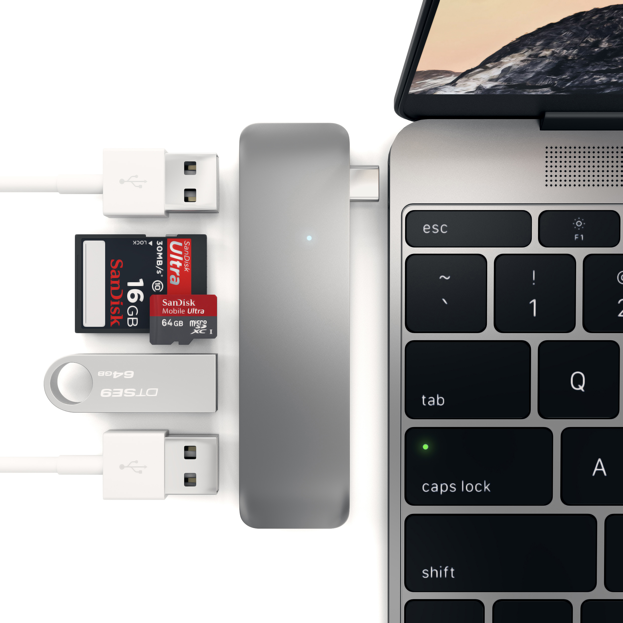 SATECHI USB HUB  USB Typ-C Hub, Space Grey
