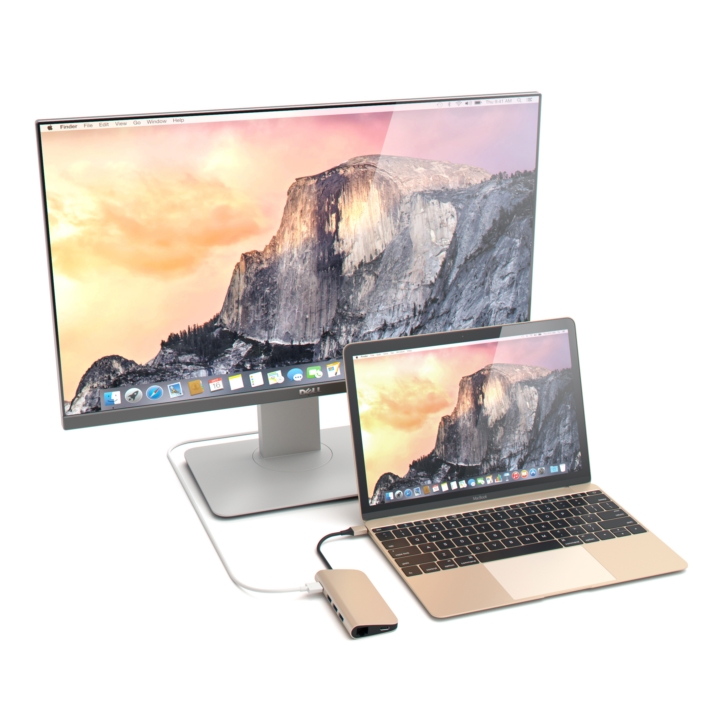SATECHI ST-TCMAG - USB-C Multiport Hub (Gold/Weiss)