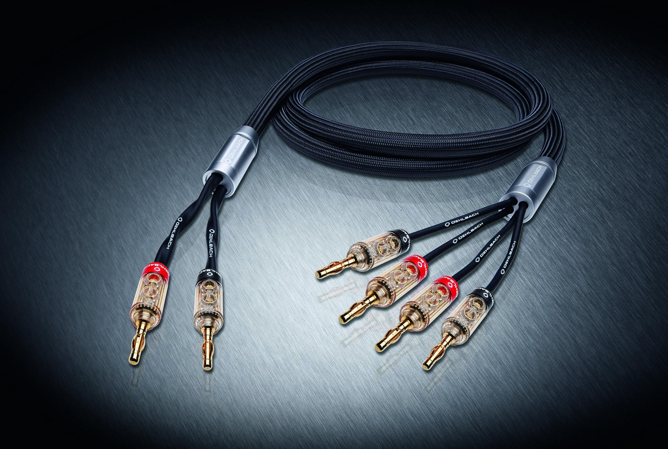 OEHLBACH XXL® FusionFour 2x4.0m m. Banana., Bi-Wiring-Lautsprecherkabel